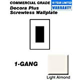Leviton 80301-ST Wallplate 1-Gang Decora Screwless Standard Size Poly Carbonate - Light Almond (Pkg of 25) Leviton 80301-ST Wallplate 1-Gang Decora Screwless Standard Size Poly Carbonate - Light Almond (Pkg of 25)