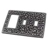 Vicenza Designs WP7012 San Michele Wall Plate with Double Toggle and Dimmer Opening, Antique Silver Vicenza Designs WP7012 San Michele Wall Plate with Double Toggle and Dimmer Opening, Antique Silver